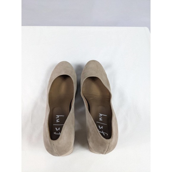 French Sole FSNY FS/NY Pumps Heels Beige Tan Taupe Suede 8.5 B Block Heel Spain - Picture 2 of 5